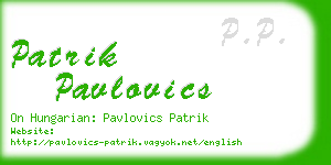 patrik pavlovics business card